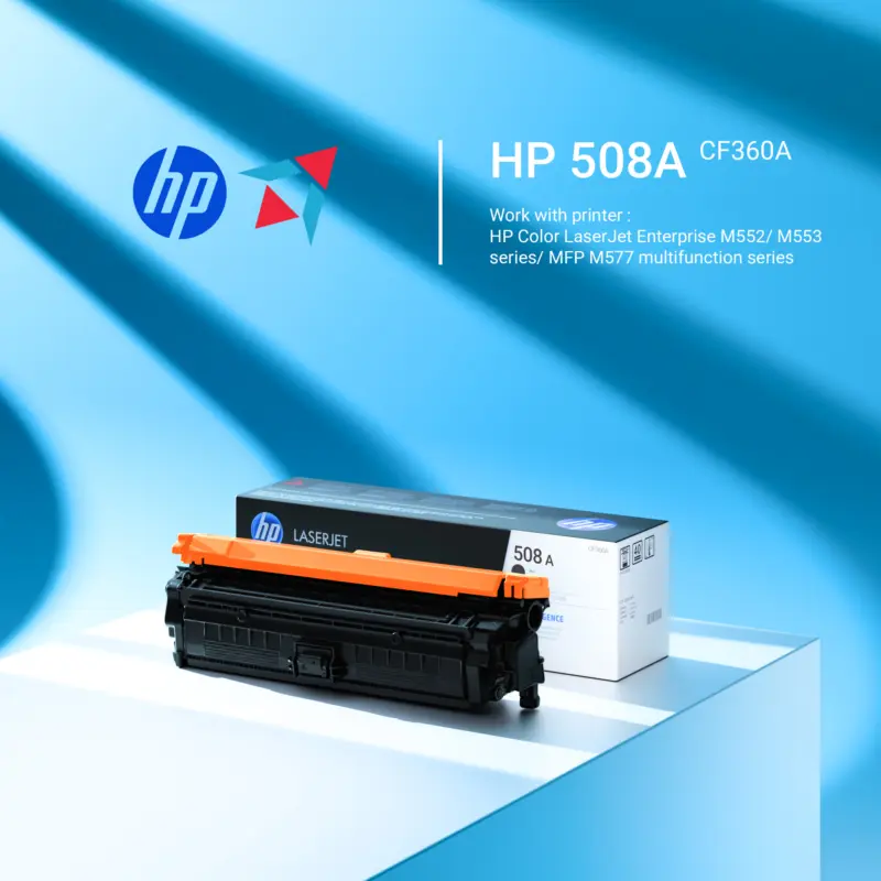 Original HP 508A Black LaserJet Toner Cartridge | CF360A