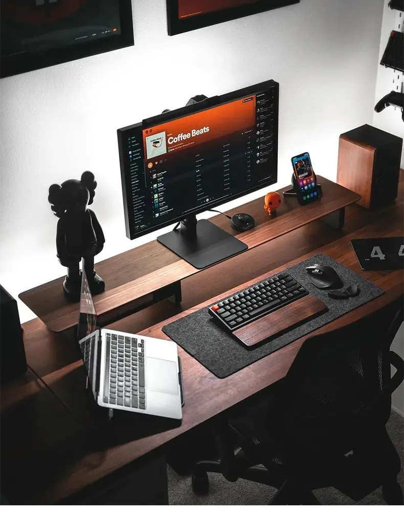 ជើងទម្រ Monitor មានថតដាក់សម្ភារៈ