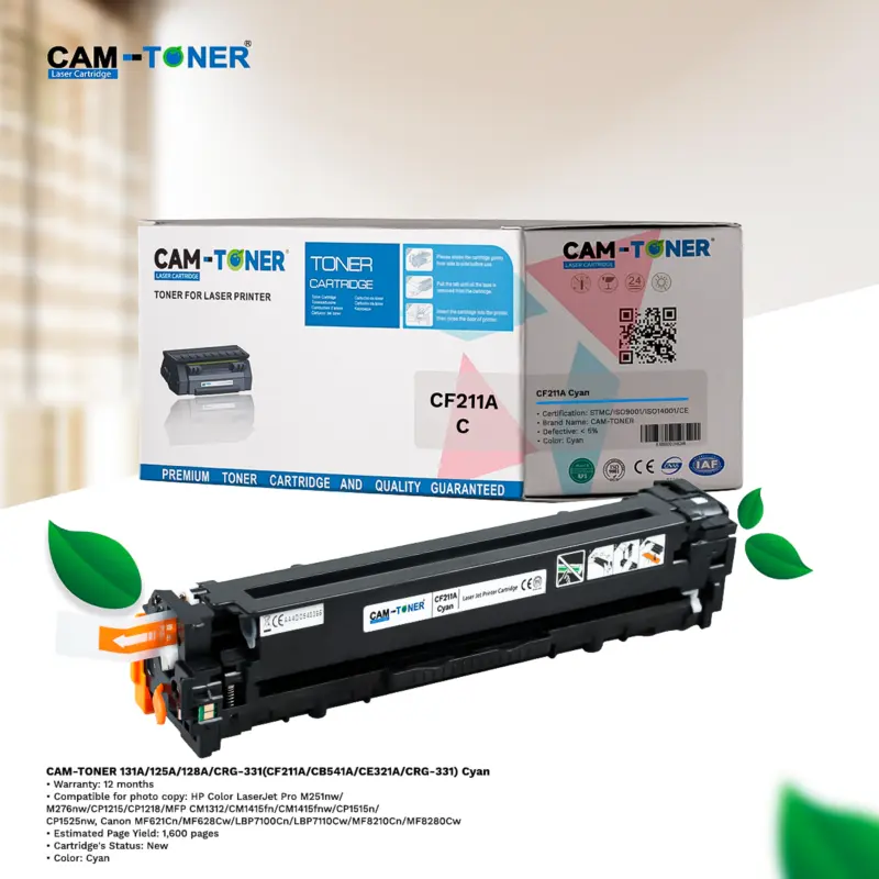 CAM-TONER 131A/ 125A/ 128A/ CRG-331 (CF211A/ CB541A/ CE321A/ CRG-331) Cyan