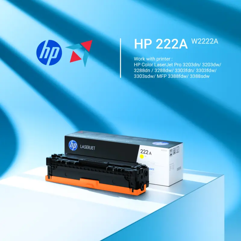 Original HP 222A Yellow Toner Cartridge | W2222A