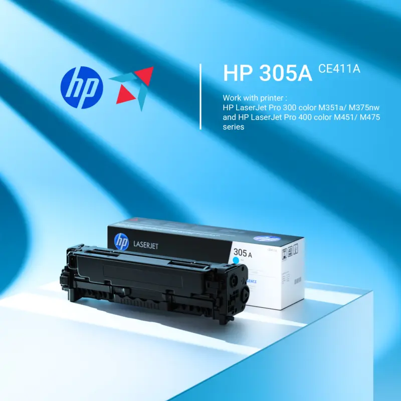 Original HP 305A Cyan LaserJet Toner Cartridge | CE411A